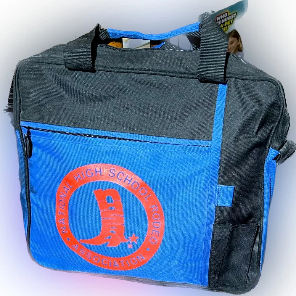NATIONAL HIGH SCHOOL RODEO ASSOC MESSENGER CANVAS LAPTOP SHOULDER BAG W/POCKETS